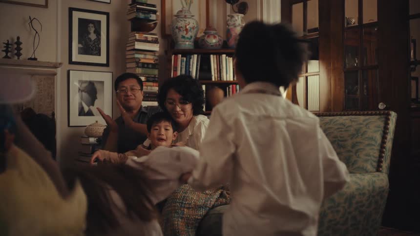 The children wearing costumes play