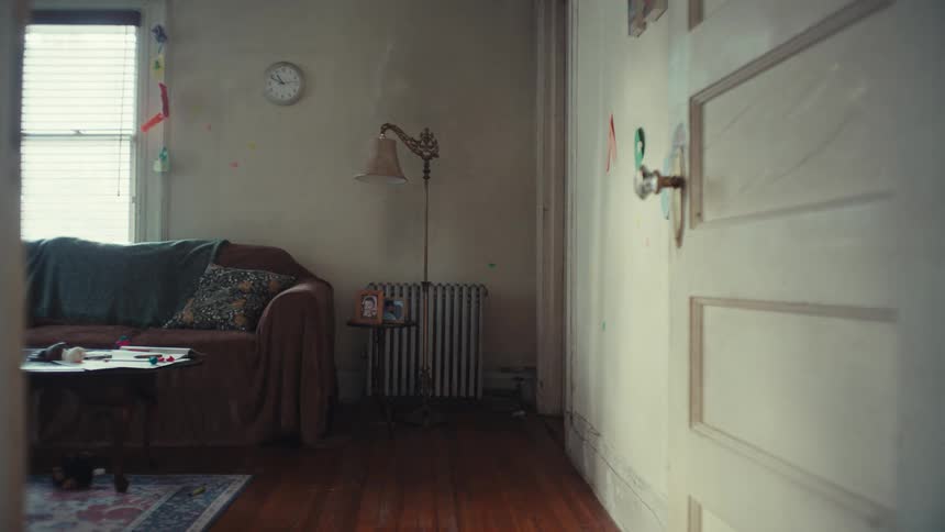 The living room is empty during the day