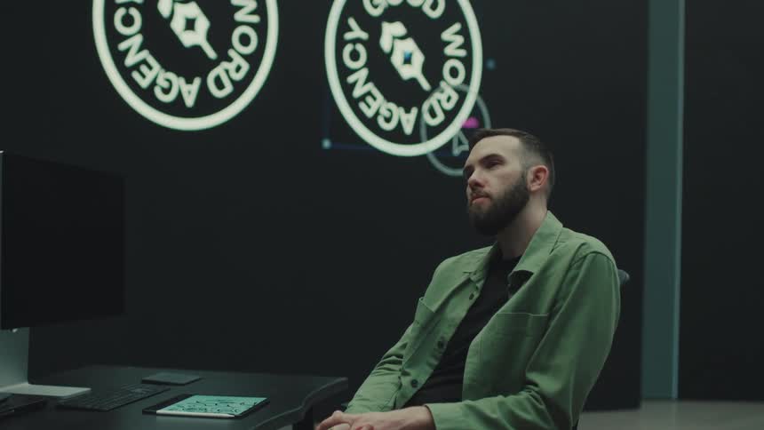 A man sitting in a room