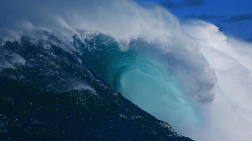 Waves breaking at the ocean outdoors