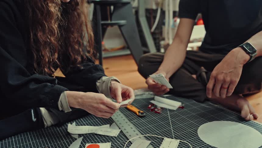 The tailors talk and design with thread