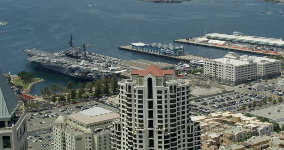 Aerial views of Downtown San Diego, California