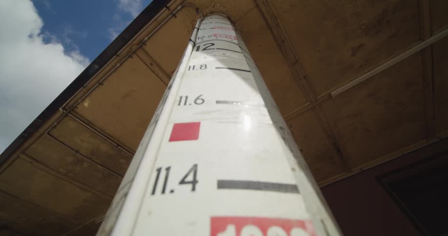Meter on a stand in an outdoor area