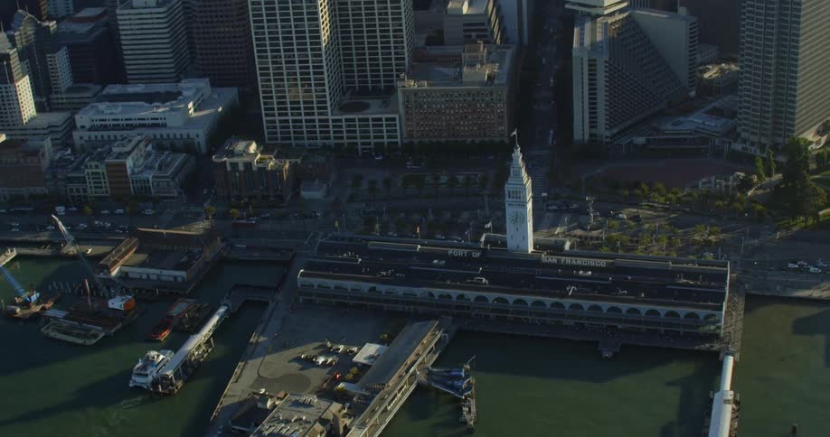 San Francisco, California docks and city near the water