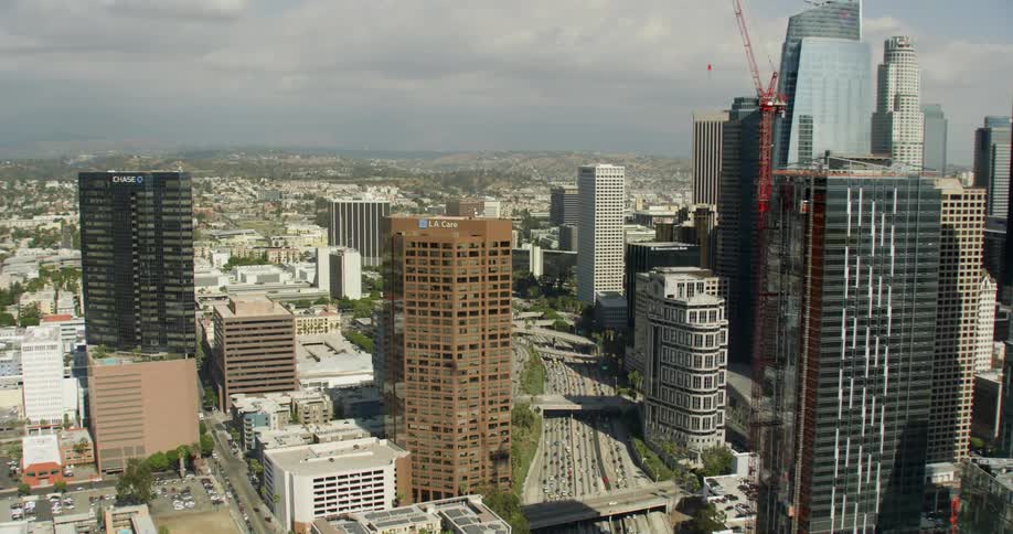 View of skyscrapers in Downtown Los Angeles, California