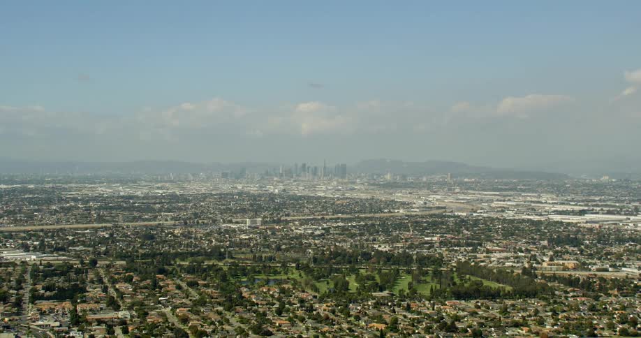 Zoom in of Downtown Los Angeles, California