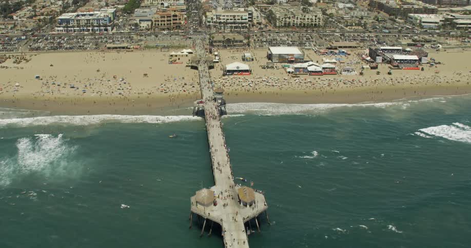 Aerial View of Huntington Pier, Huntington Beach, California