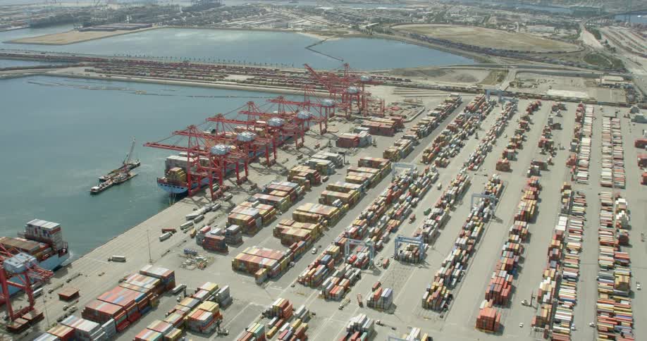 Shipping containers at the Port of Long Beach, California