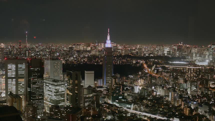 Downtown neighborhood on a metropolitan area outdoos during night time