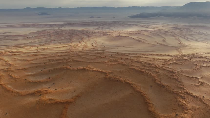 An aerial view of a desert