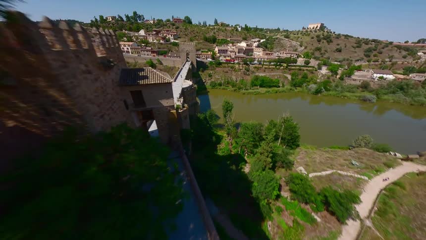 Aerial panorama of a medieval and classical urban city