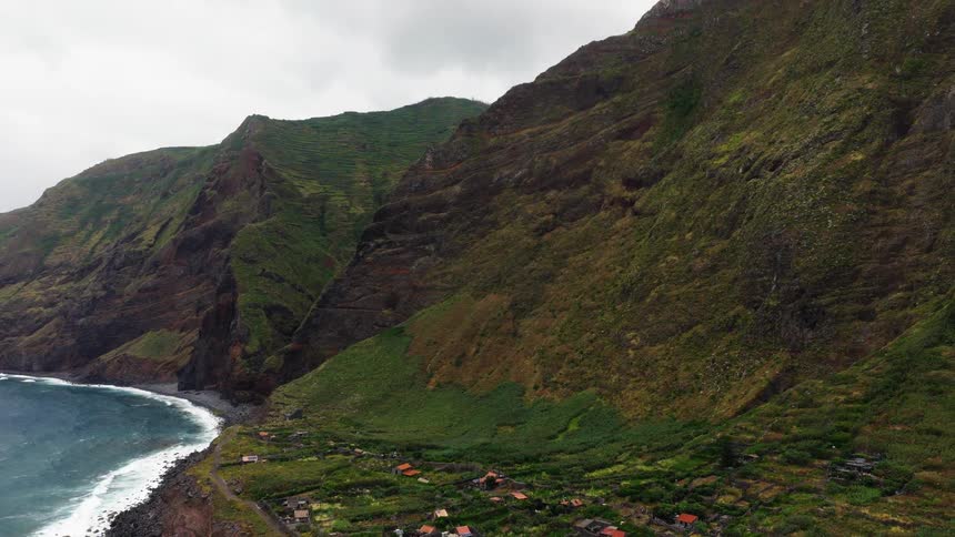 A view of cliffs along the beach