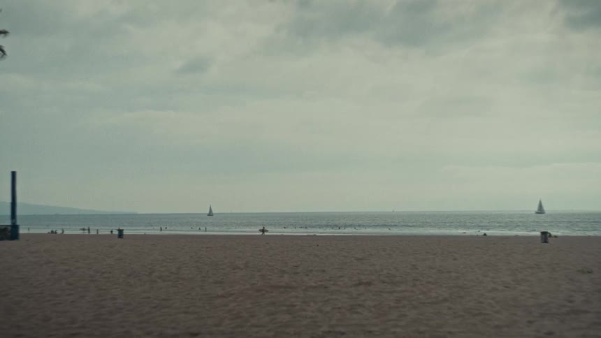 A view of the beach on a sunny day
