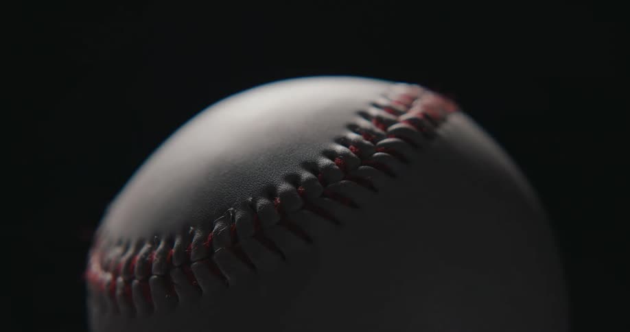 Closeup on a baseball