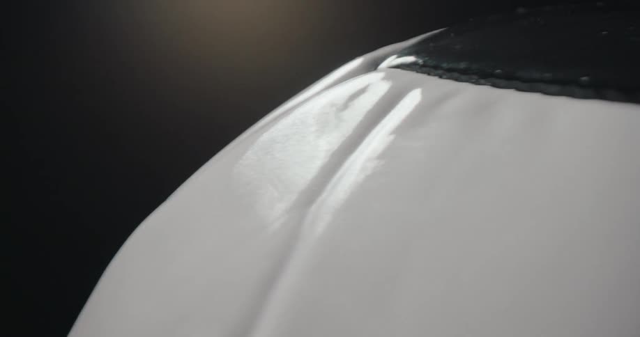Closeup on a white soccer ball