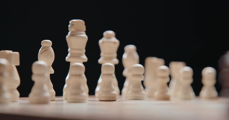 Chess pieces arranged on a chessboard