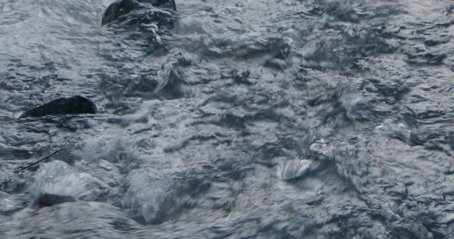 Water streaming through rocks and pebbles outdoors during day time