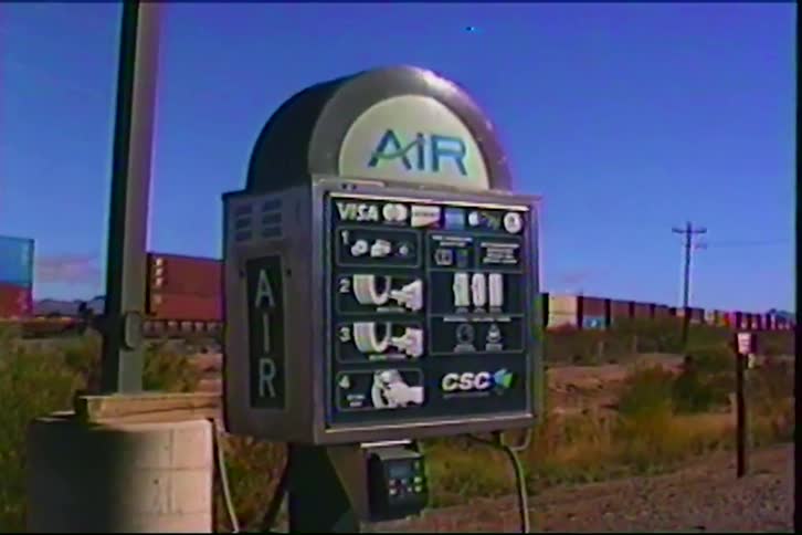 Airpowered public telephone installed roadside in a rural area