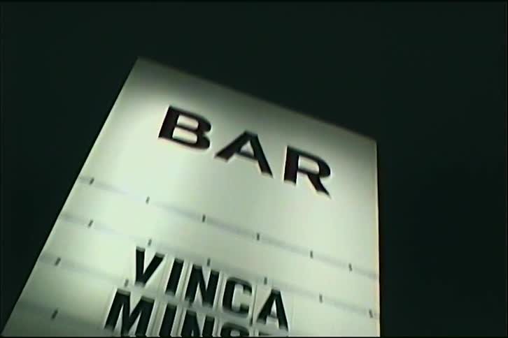 The first line features the word bar in large black capital letters at the top of the signthe second line located directly below contains the words vinca minor in a smaller sansserif font