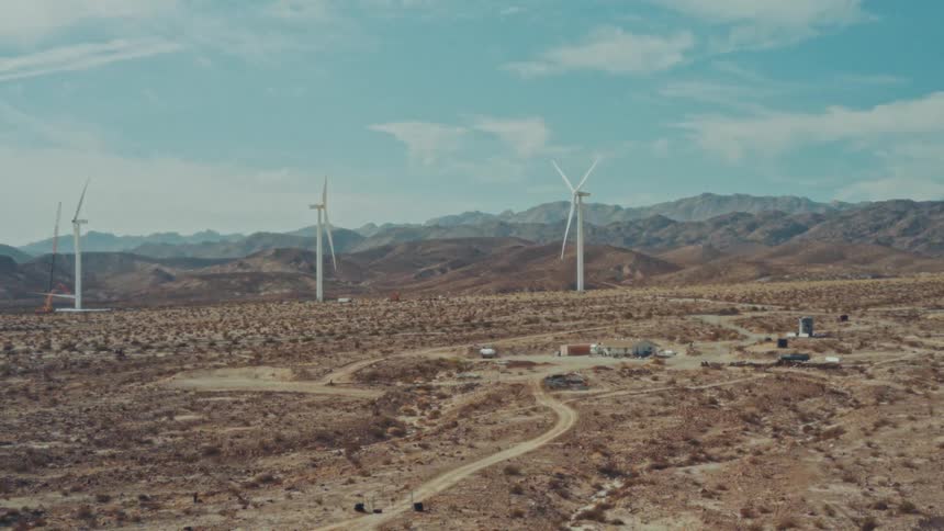 A view of some power generating windmills