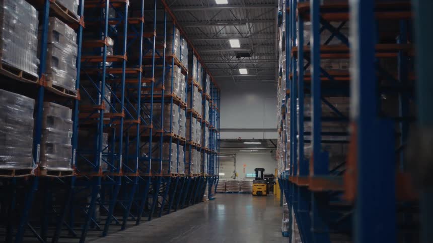 Warehouse inside a distribution center