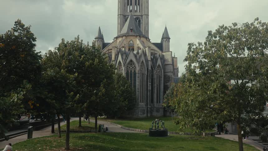 Medieval church facing the woods