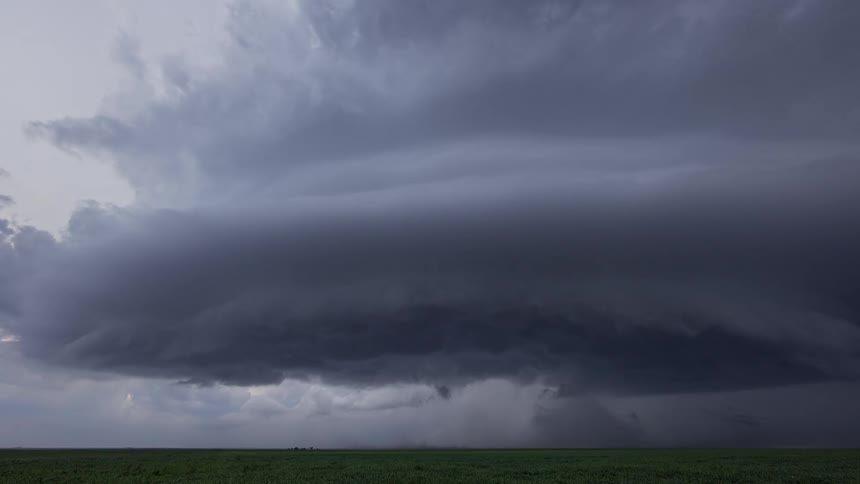 Storm on a grassy field