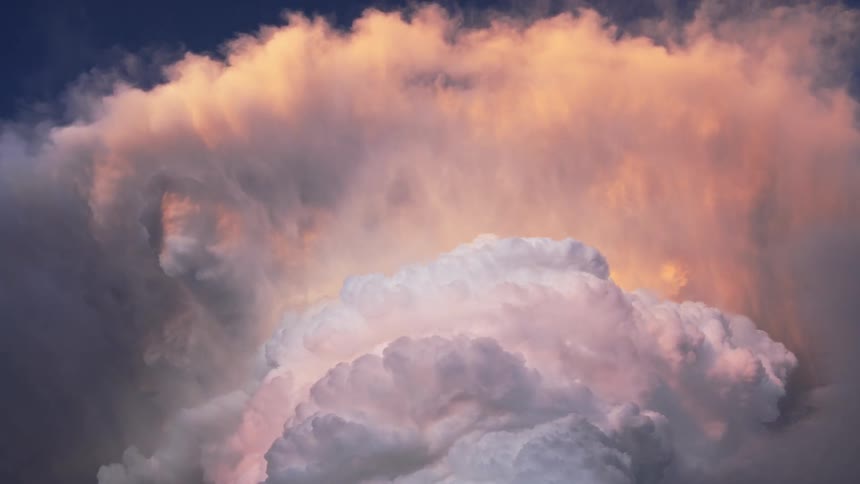 A view of some clouds billowing