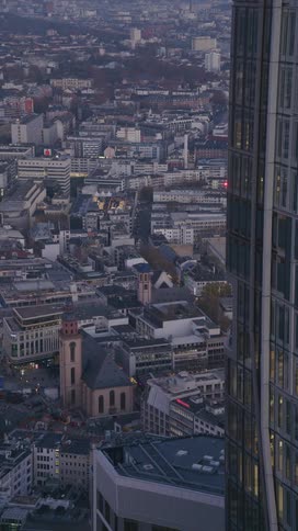 A view of some towers in a large city