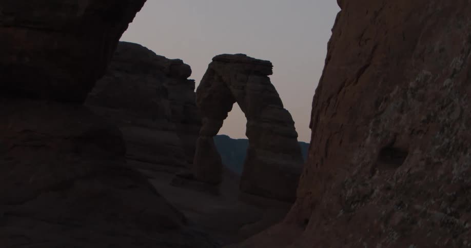 Some stone arches out in the middle of the desert