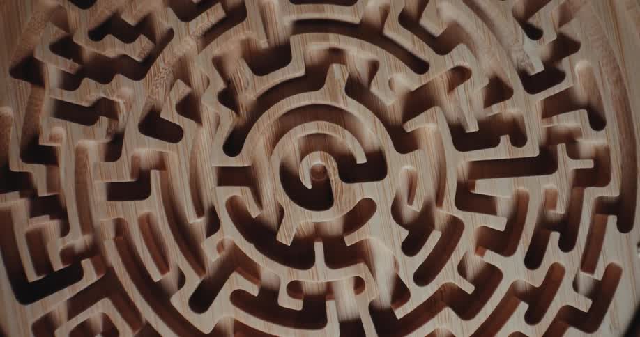 Wooden carved maze