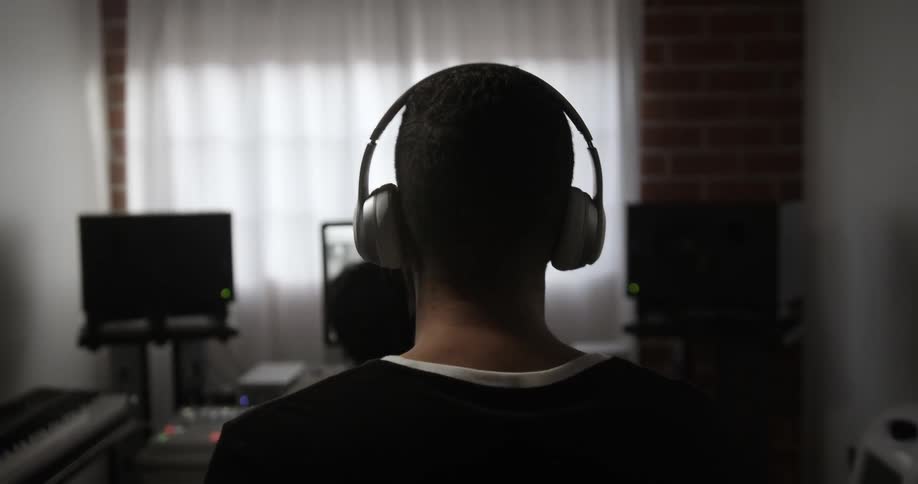 Man in recording studio