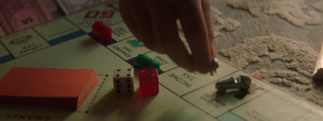 The game piece is moved on the board