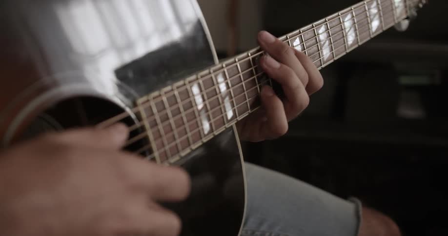 The guitar is being played quickly