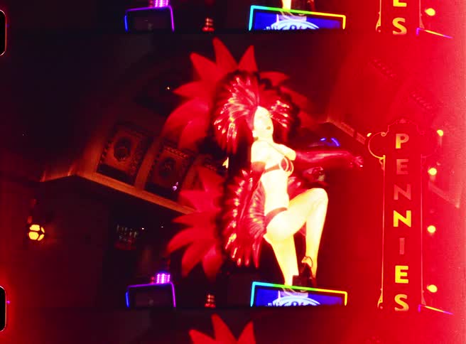 Large lights are flashing in the casino