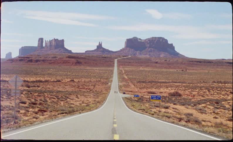 A view of a road in a desert