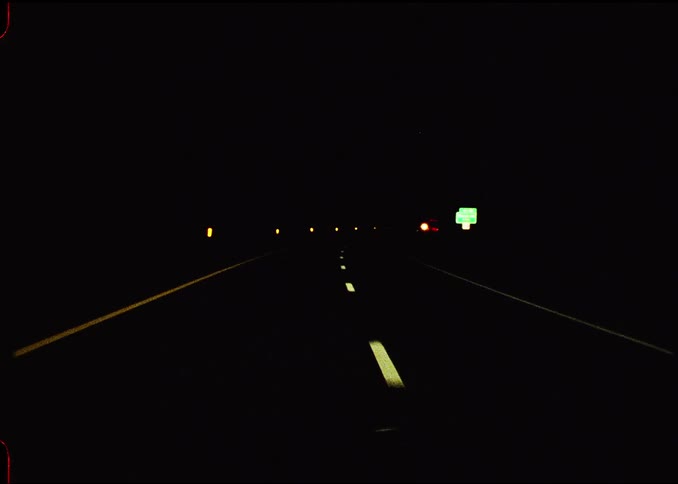 The highway is very dark at night