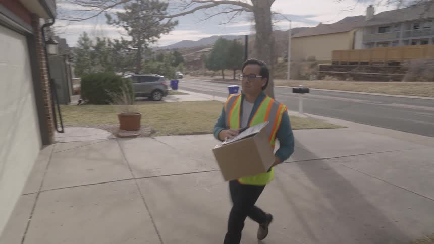 A man delivering a package