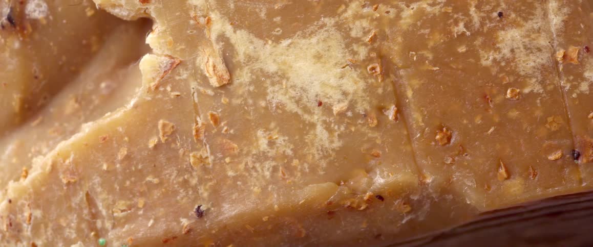 Closeup on a brown texture of an abstract food