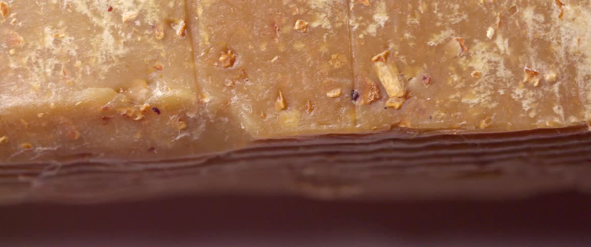 Abstract food with layers and a brown texture