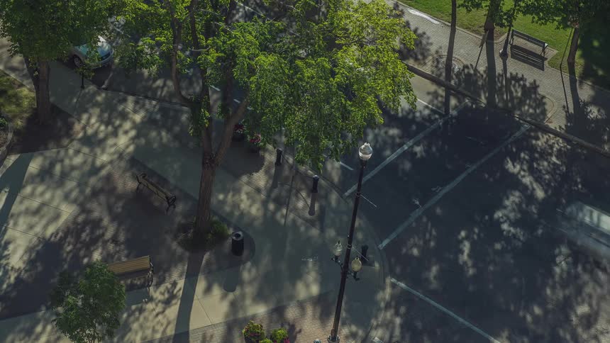 Cars move around in an intersection