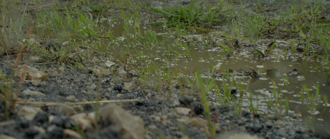 Foot splashing in a puddle