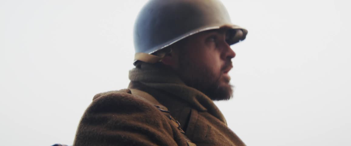 A soldier outdoors on a winter day