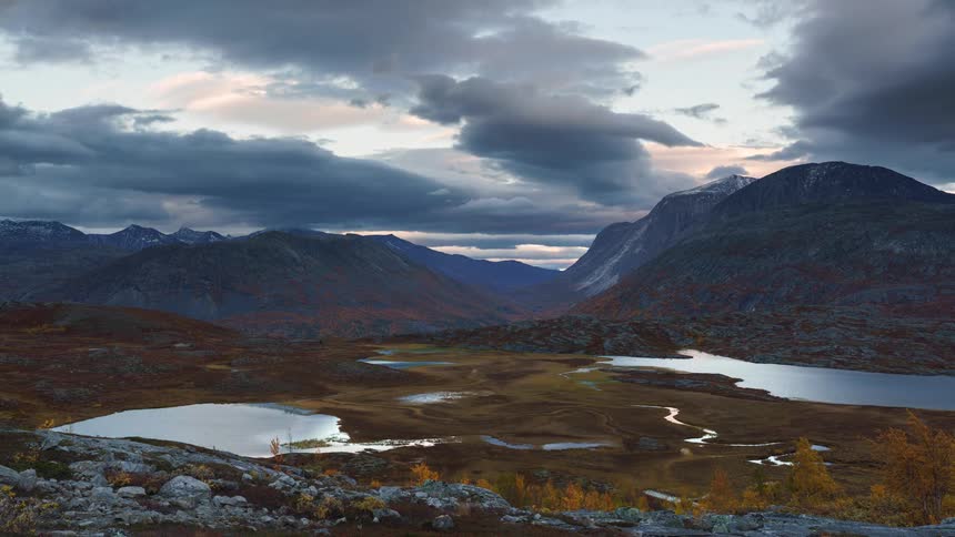 A view of a landscape timelapse