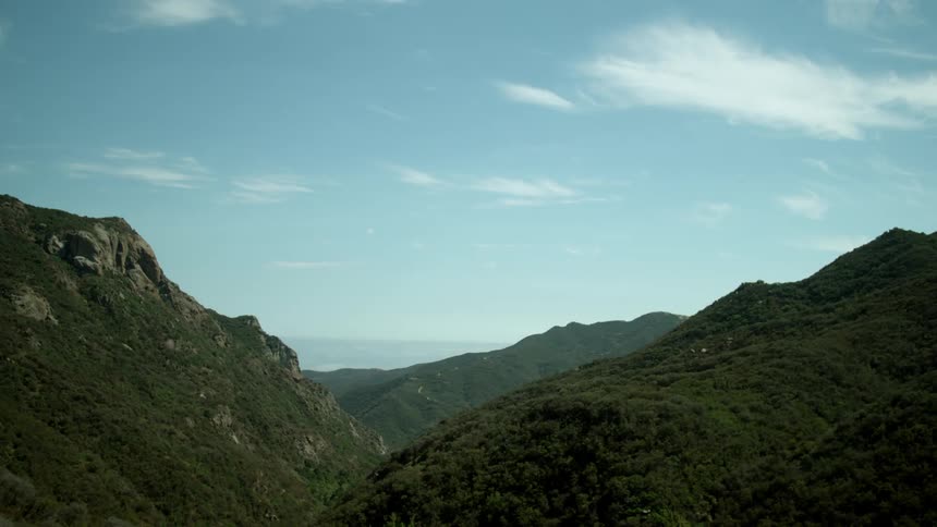 Mountain ranges on a hazy afternoon