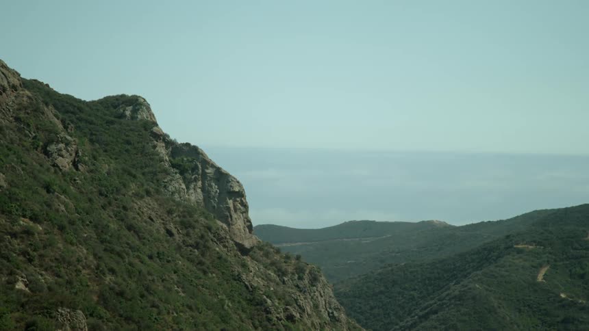 View of mountains on a cloudy day