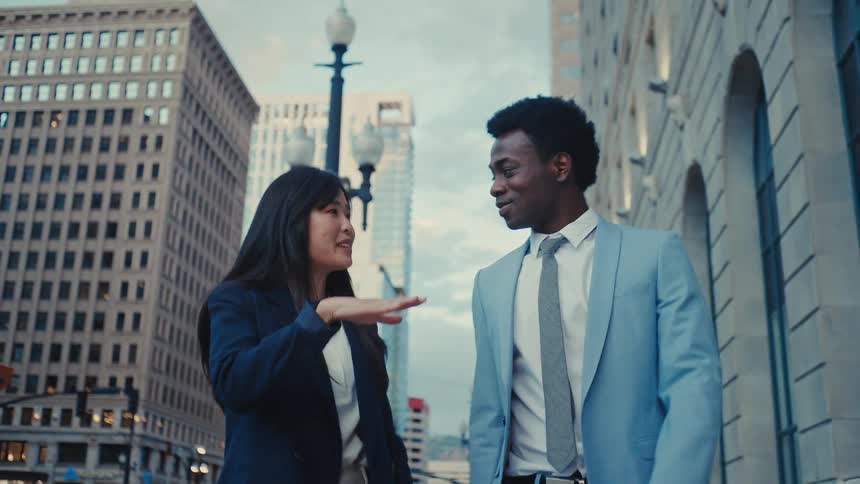 Colleagues enjoy a positive moment together at work