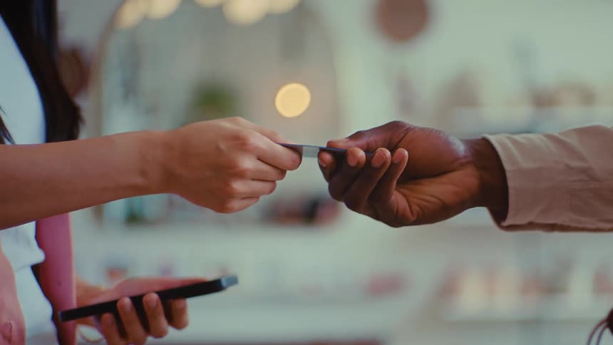 Contactless payment at a small business checkout