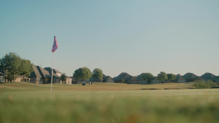 Nobody is playing on the empty golf course