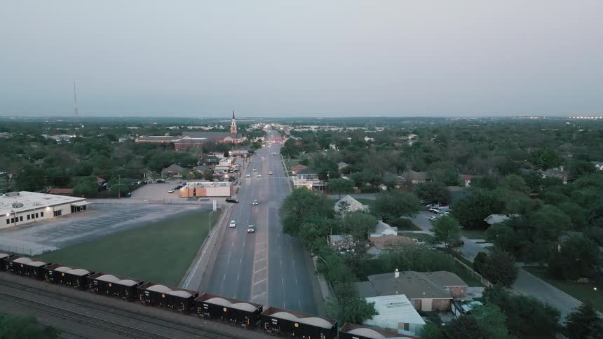 Flying over a highway